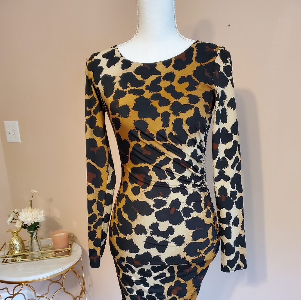 INC leopard bodycon dress